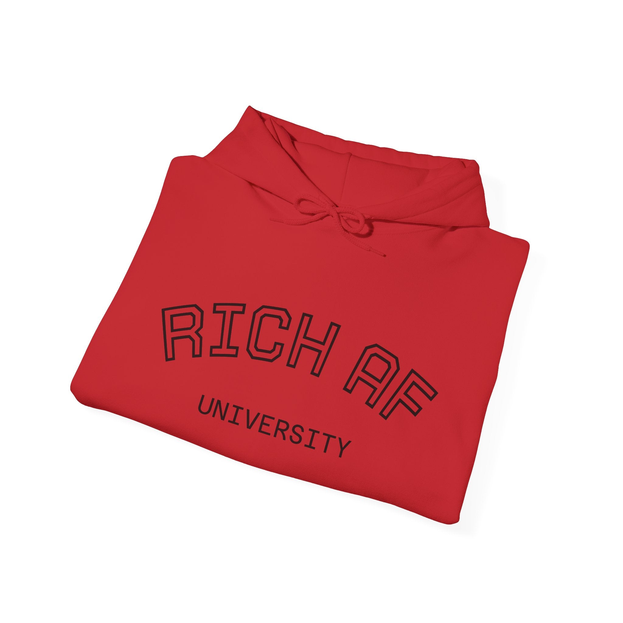 Rich AF University Hoodie – Funny College Style Graphic Sweatshirt