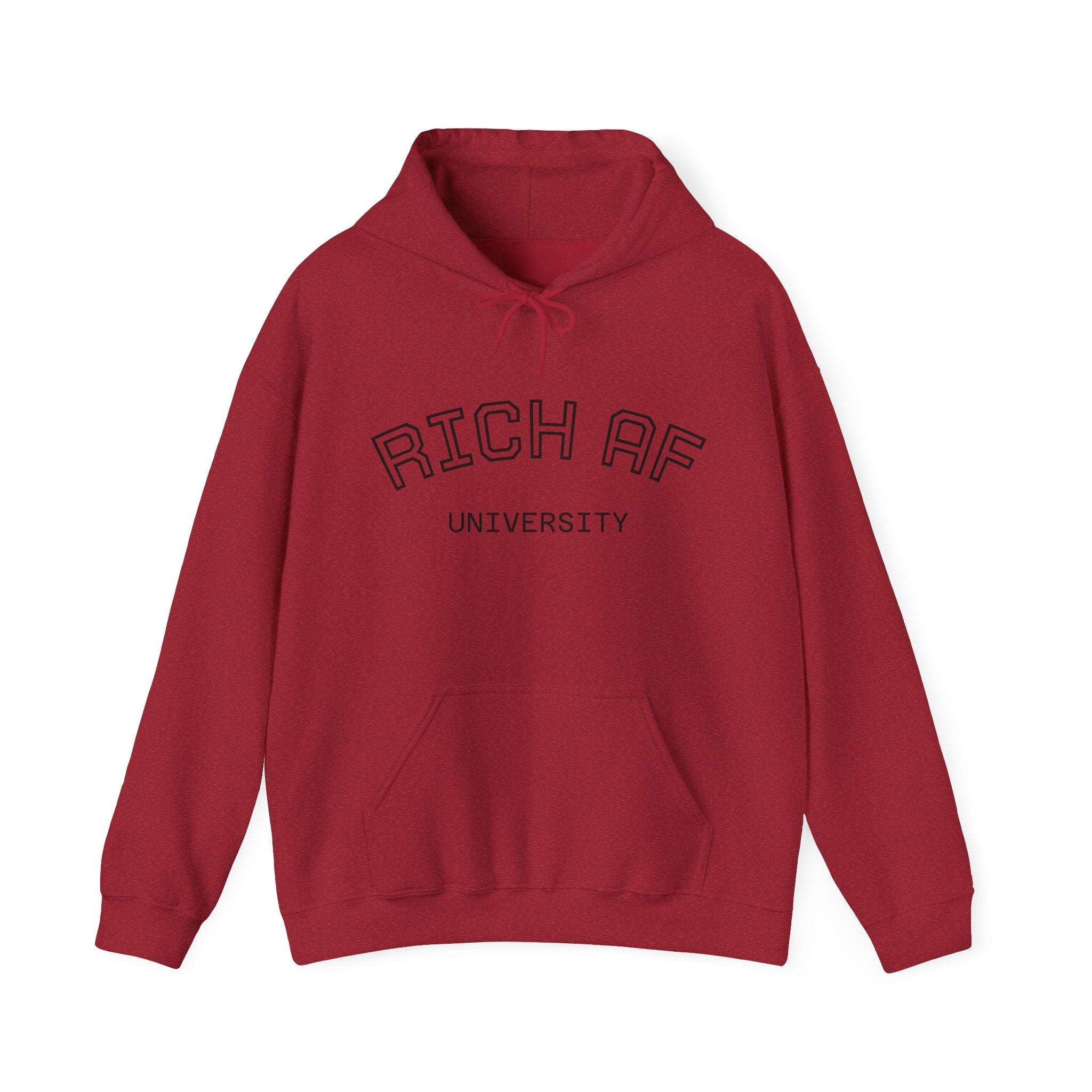 Rich AF University Hoodie – Funny College Style Graphic Sweatshirt