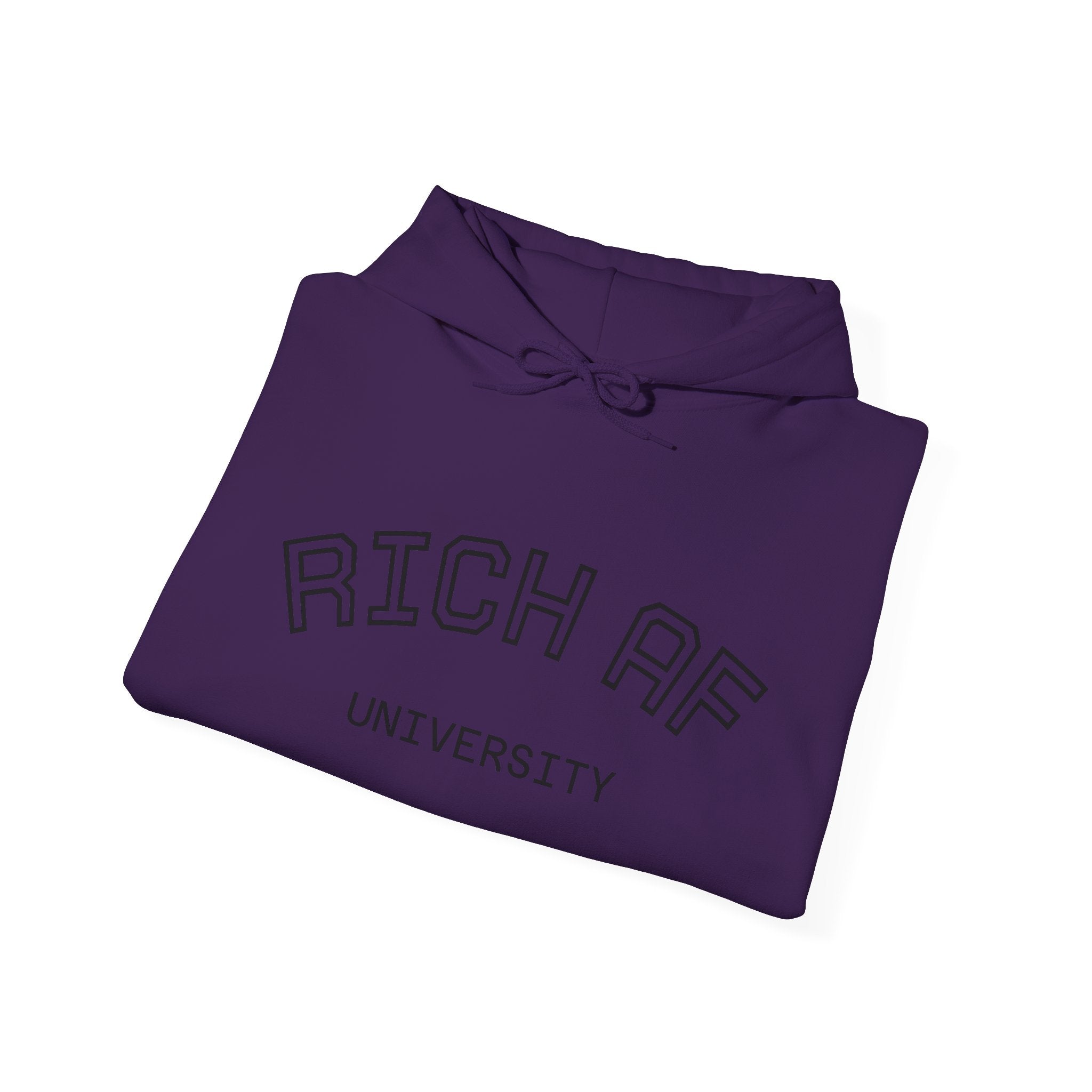Rich AF University Hoodie – Funny College Style Graphic Sweatshirt