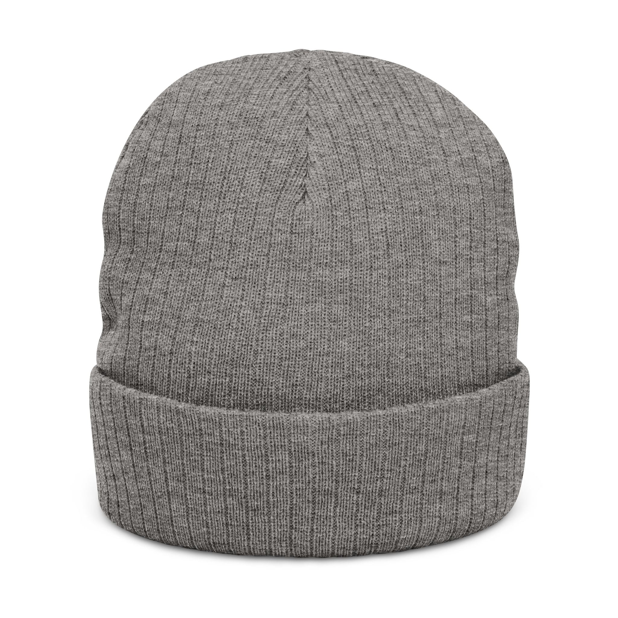 RAVE Ribbed Knit Beanie — Embroidered Cuffed Winter Hat for Music Lovers