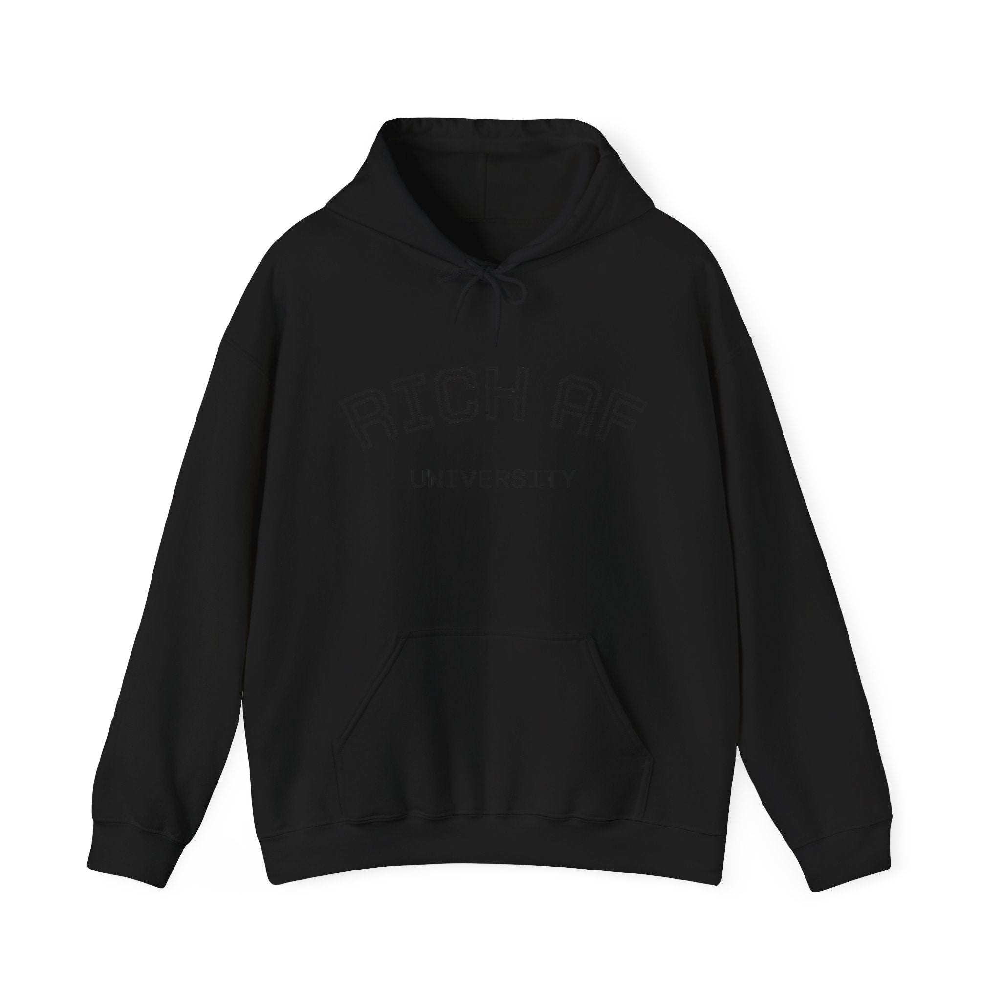 Rich AF University Hoodie – Funny College Style Graphic Sweatshirt