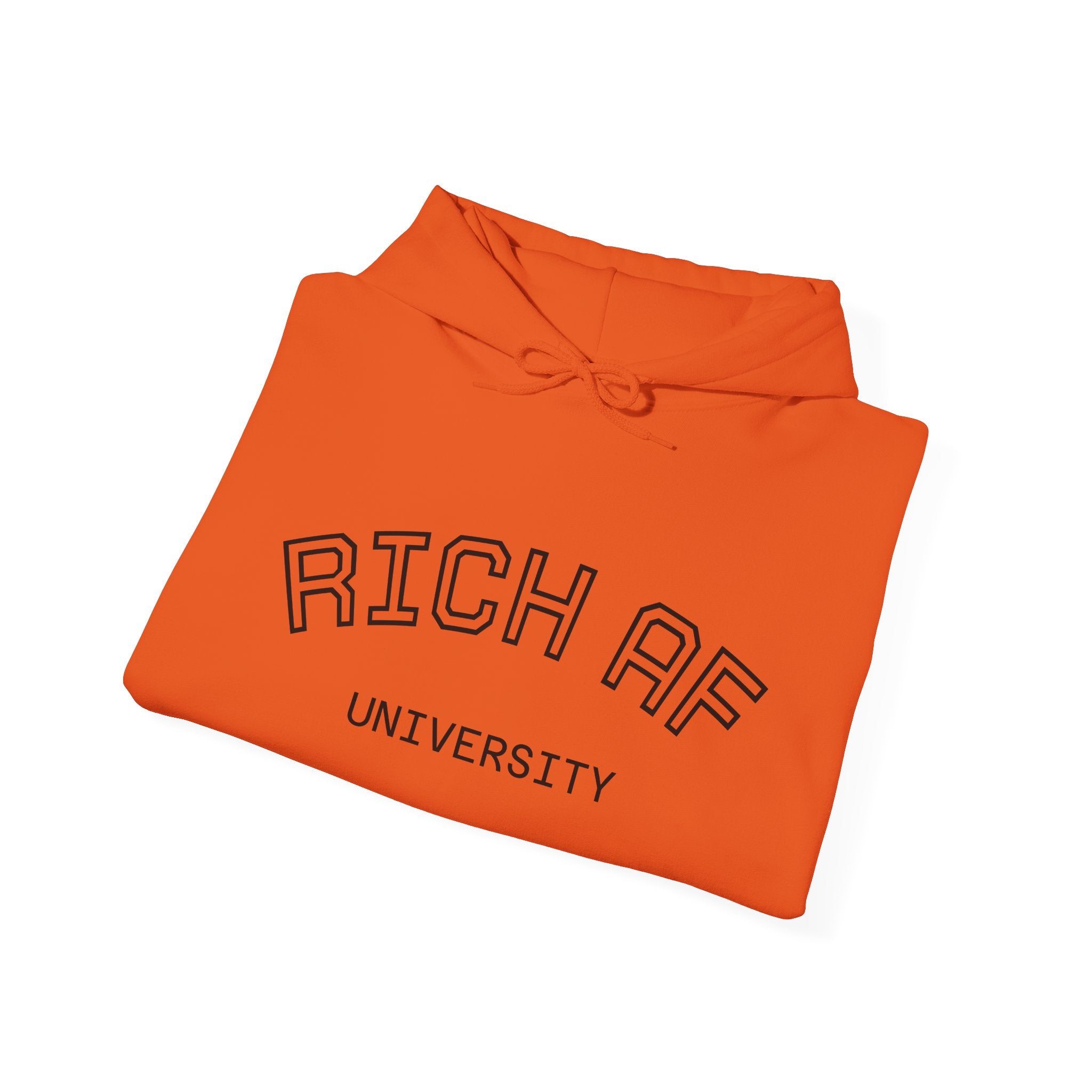 Rich AF University Hoodie – Funny College Style Graphic Sweatshirt
