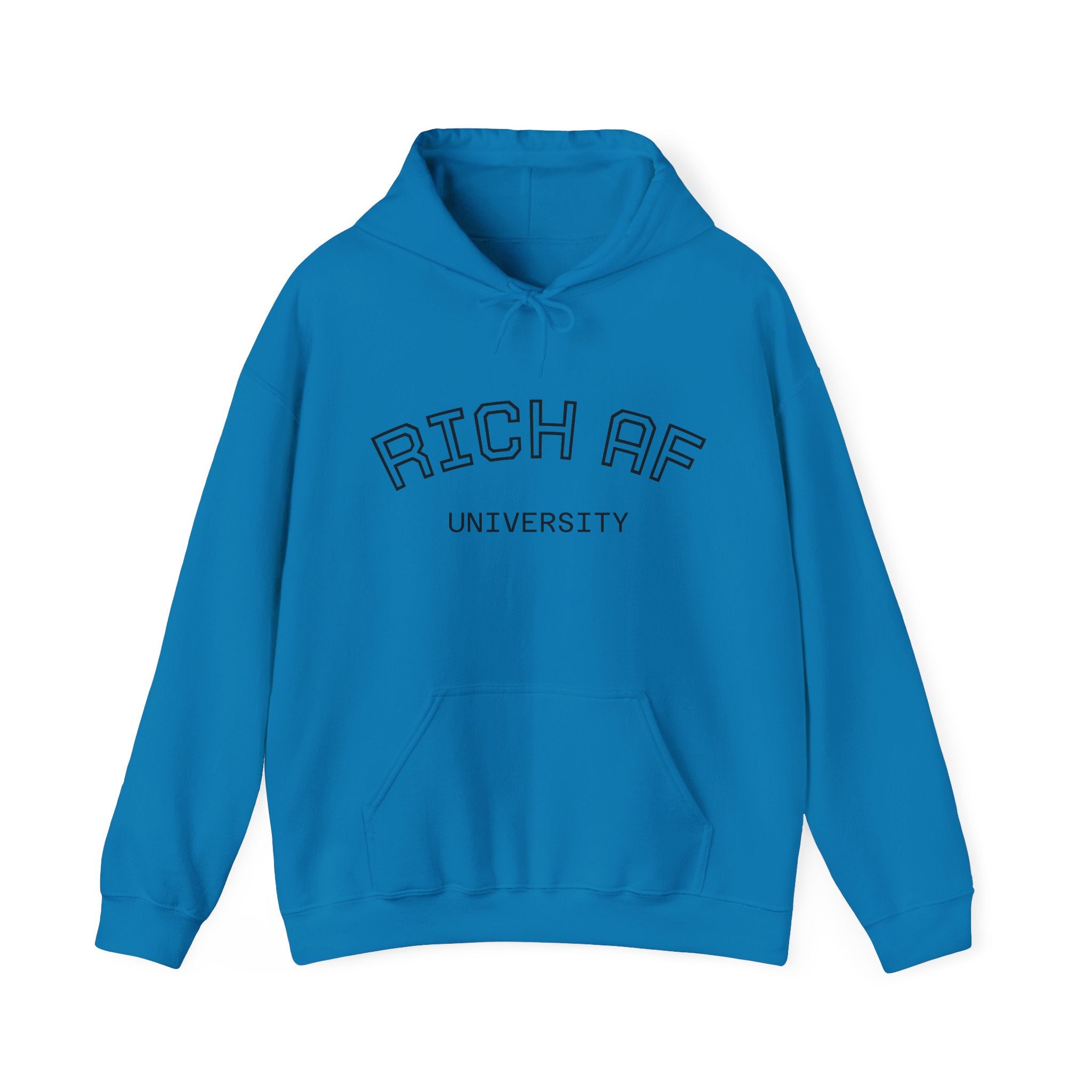 Rich AF University Hoodie – Funny College Style Graphic Sweatshirt