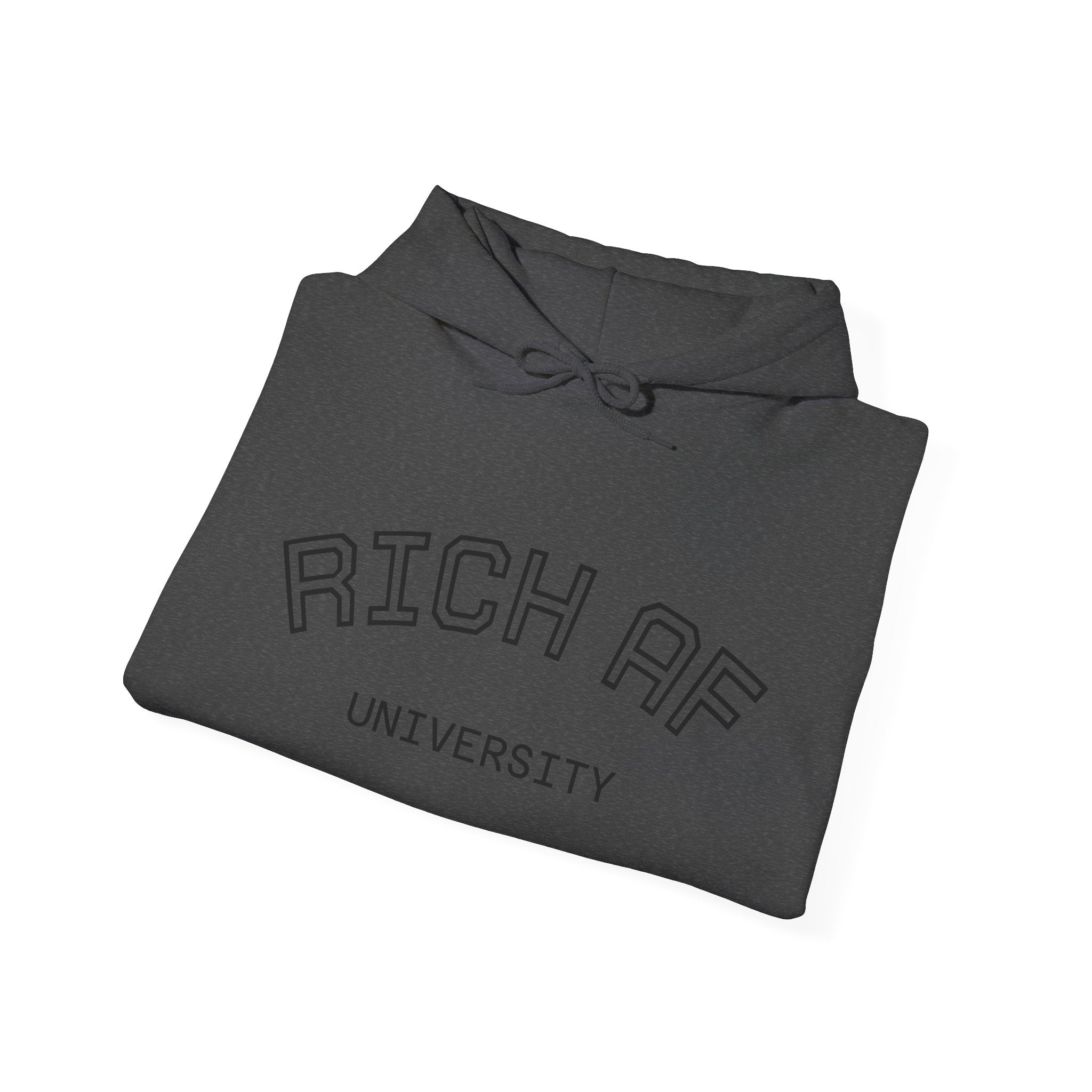 Rich AF University Hoodie – Funny College Style Graphic Sweatshirt