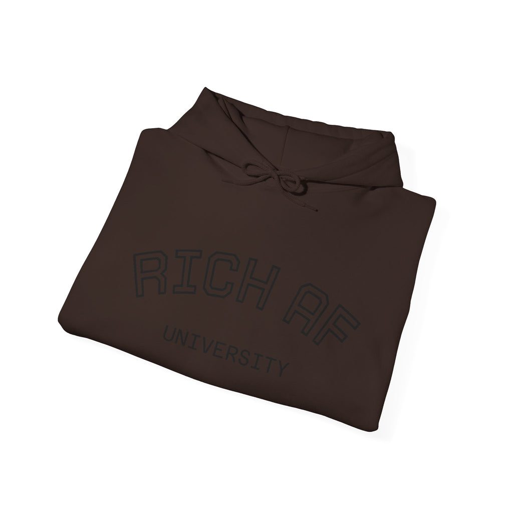 Rich AF University Hoodie – Funny College Style Graphic Sweatshirt