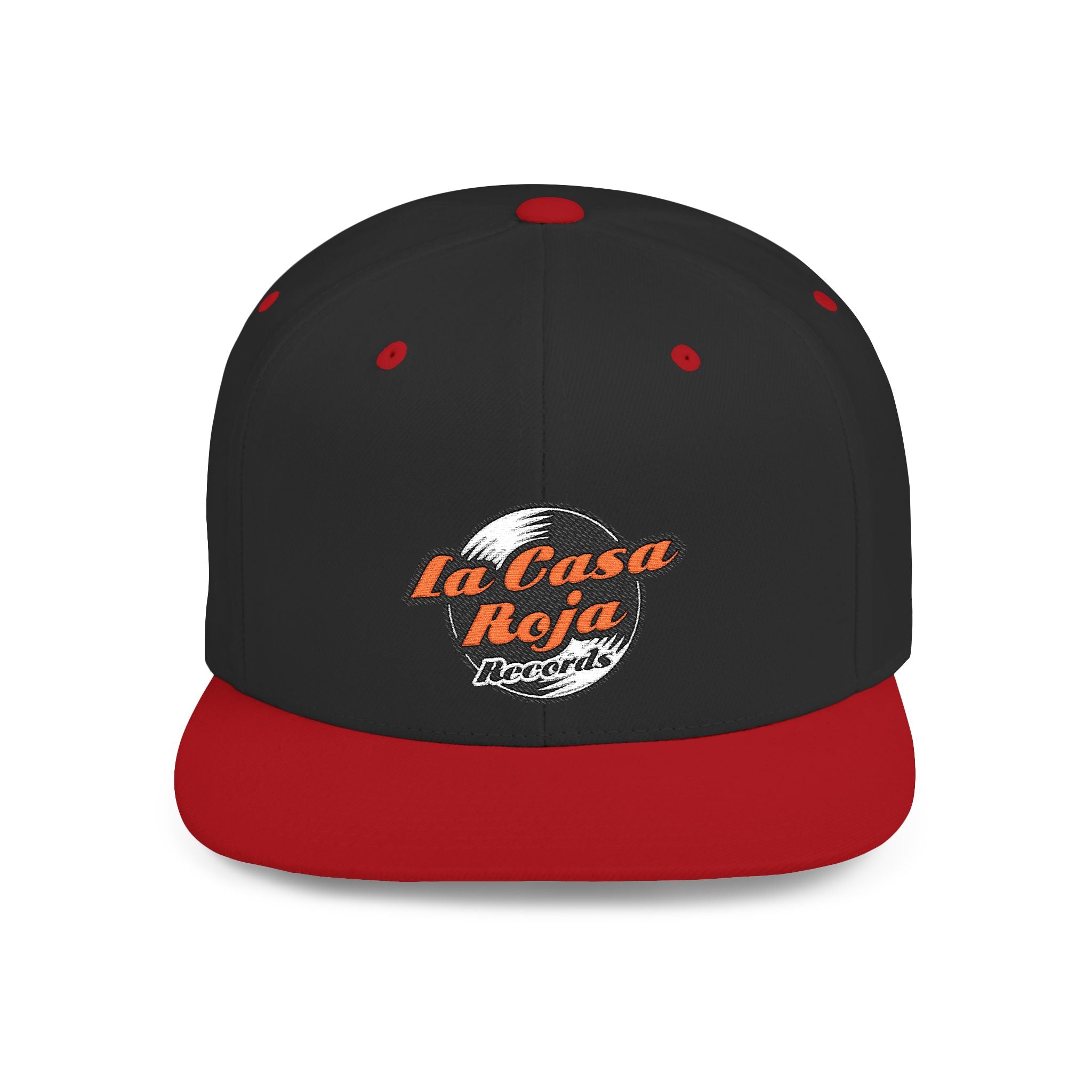 Snapback Hat - La Casa Roja Vintage Soccer Logo Flat Bill Cap