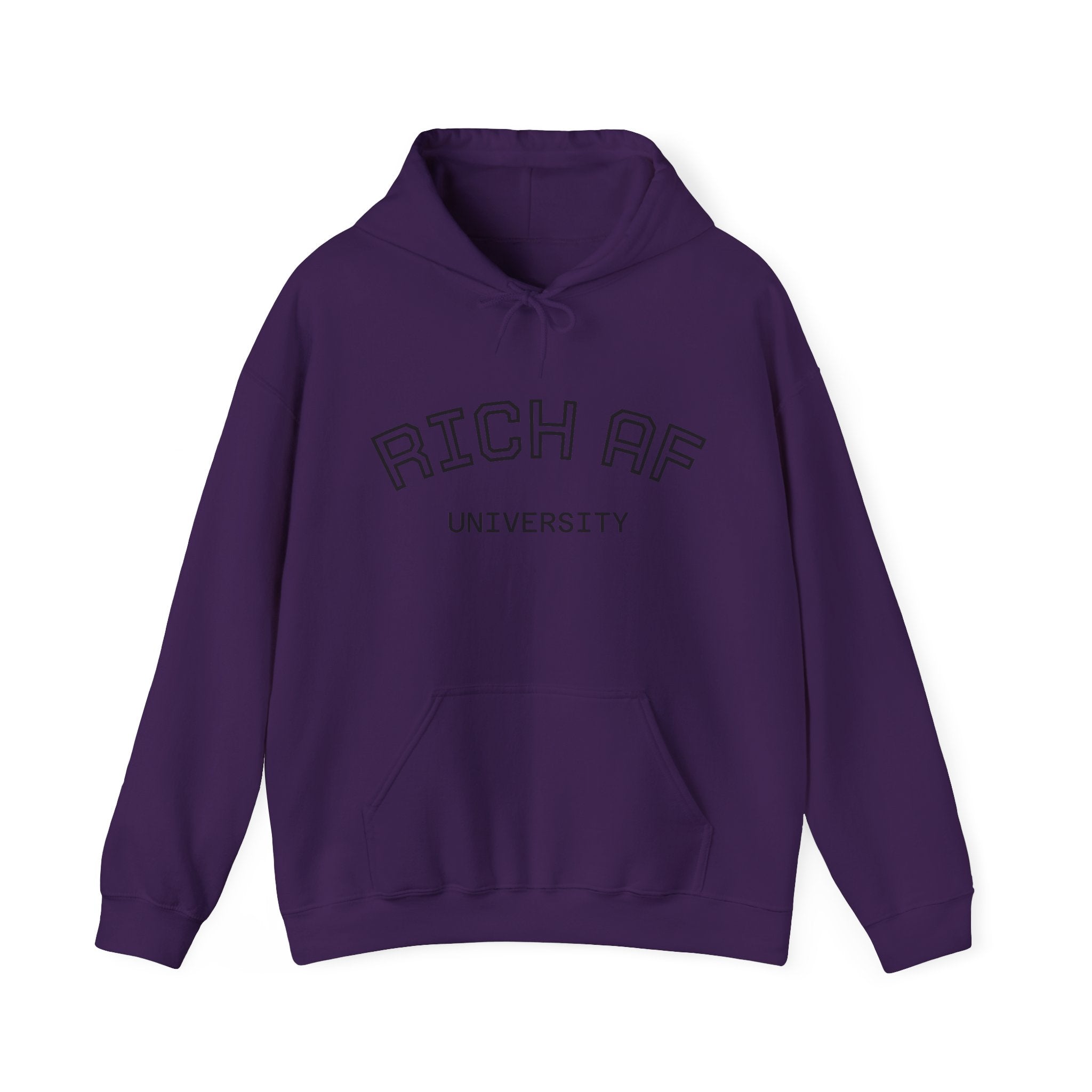 Rich AF University Hoodie – Funny College Style Graphic Sweatshirt