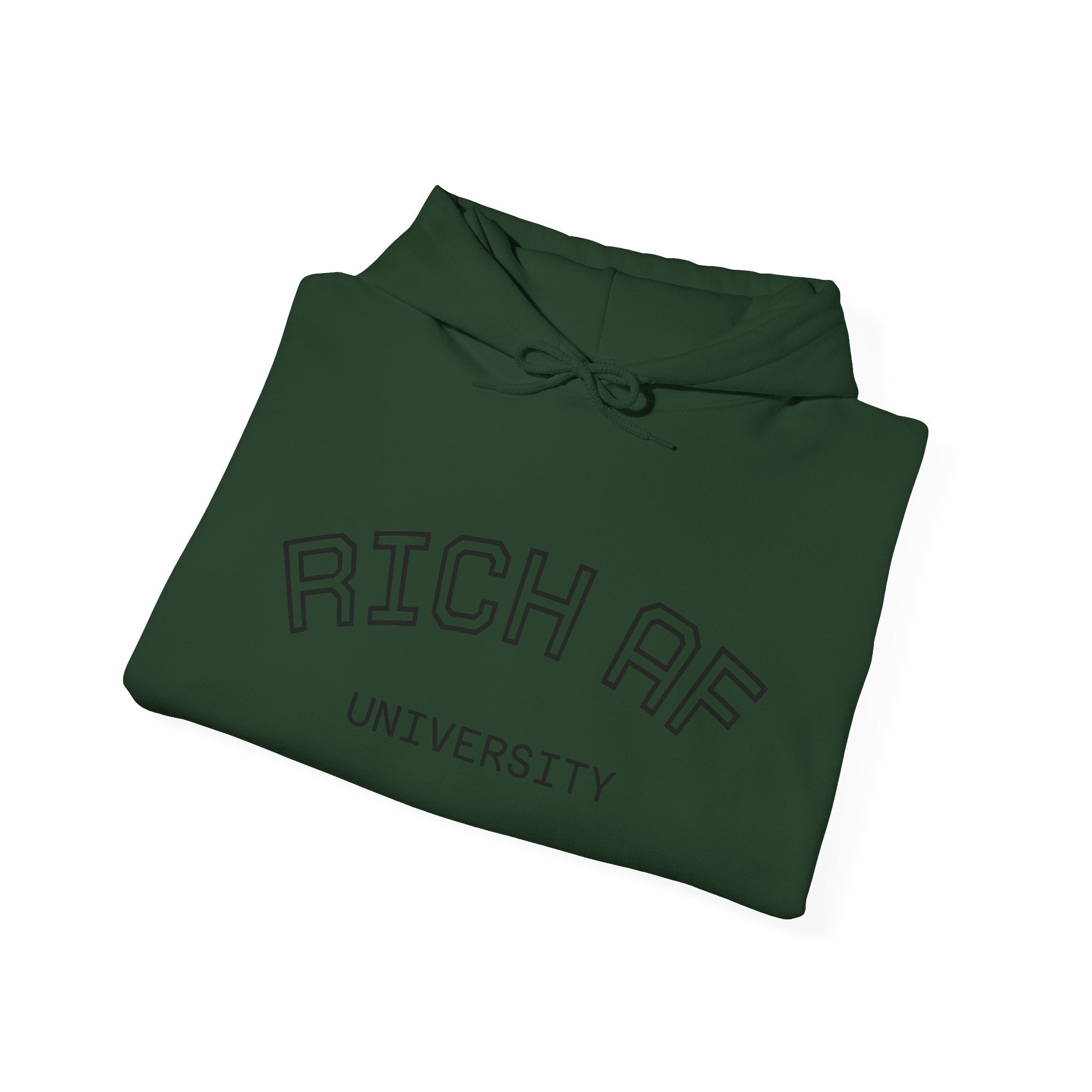 Rich AF University Hoodie – Funny College Style Graphic Sweatshirt
