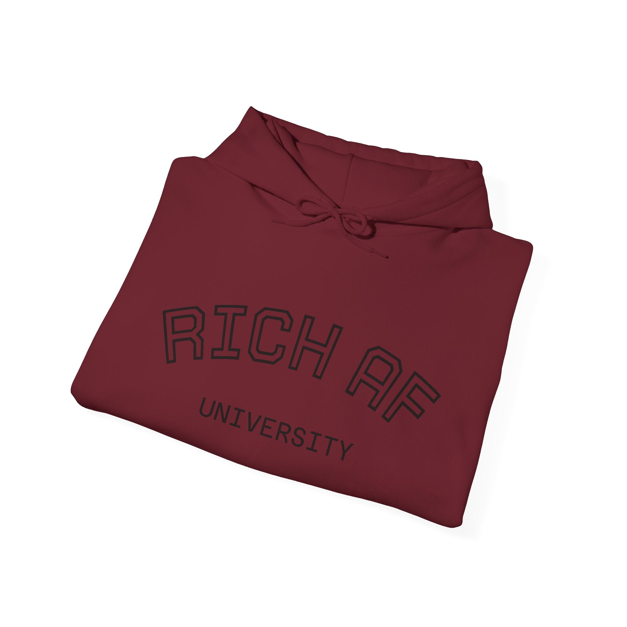 Rich AF University Hoodie – Funny College Style Graphic Sweatshirt